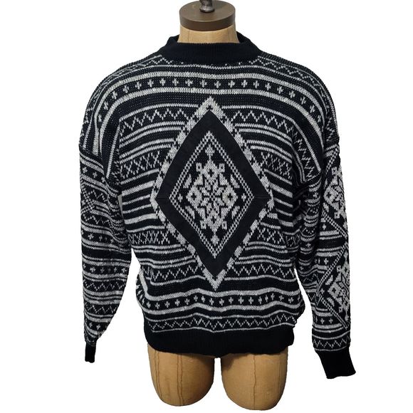 VTG 90s SOSTANZA SWEATER MENS COSBY CREW NECK JUMPER Y2K PREPPY ACADEMIA… - Picture 1 of 11